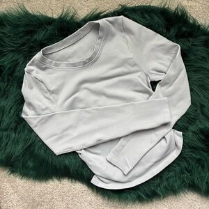 OQQ | Scrunched Long Sleeve | Light Grey